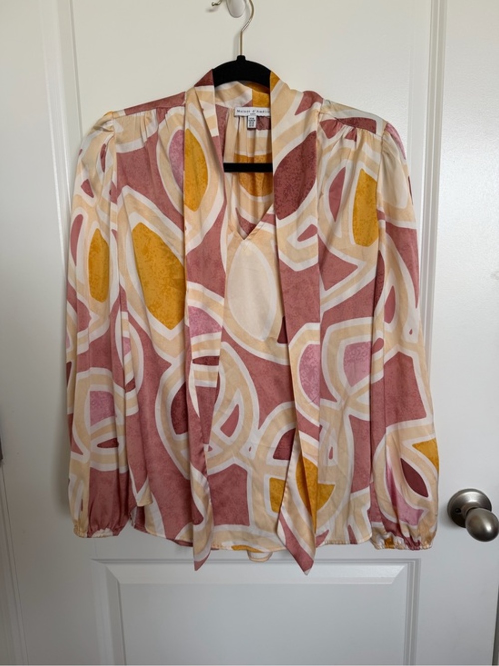 Maison d’Amélie Tie Neck Blouse Medium